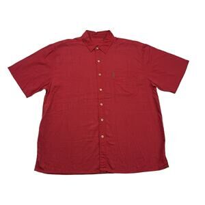 North River Shirt Mens XL Red Rayon Short Sleeve Button Up Hawaiian Outdoors